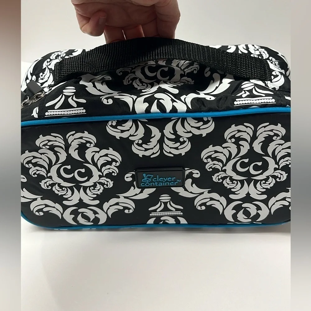 🆕 Travel Pouch for Makeup, Tech, Chargers and Much More Teal Black White